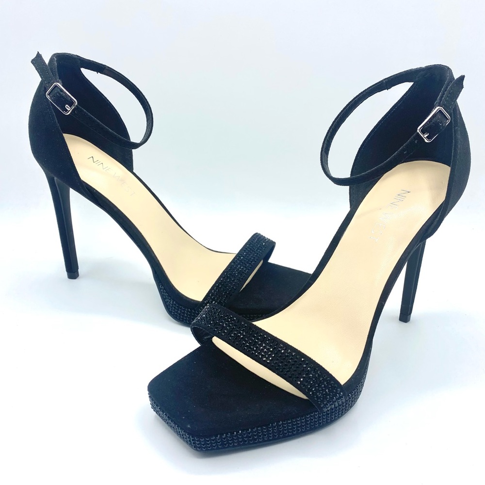 Nine West Women’s Black High Heels Black Gems Sparkle, Size 7.5 New Without Box